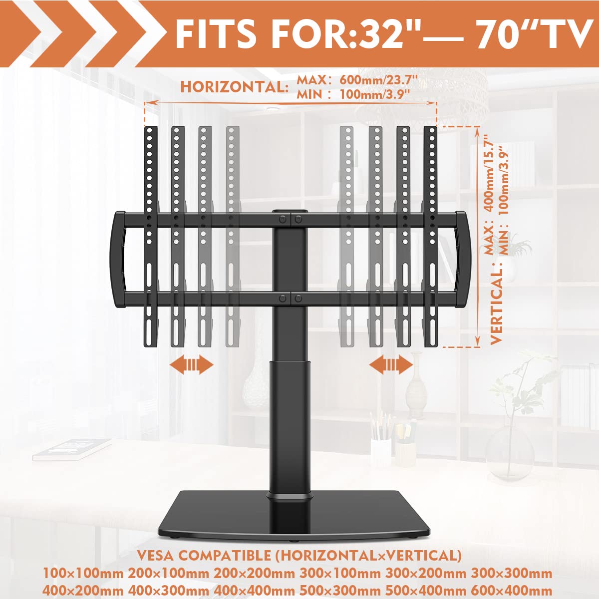 Universal Tabletop TV Stand with Wall Mount for 32 to 70 - Hemudu Official Imagery - 5