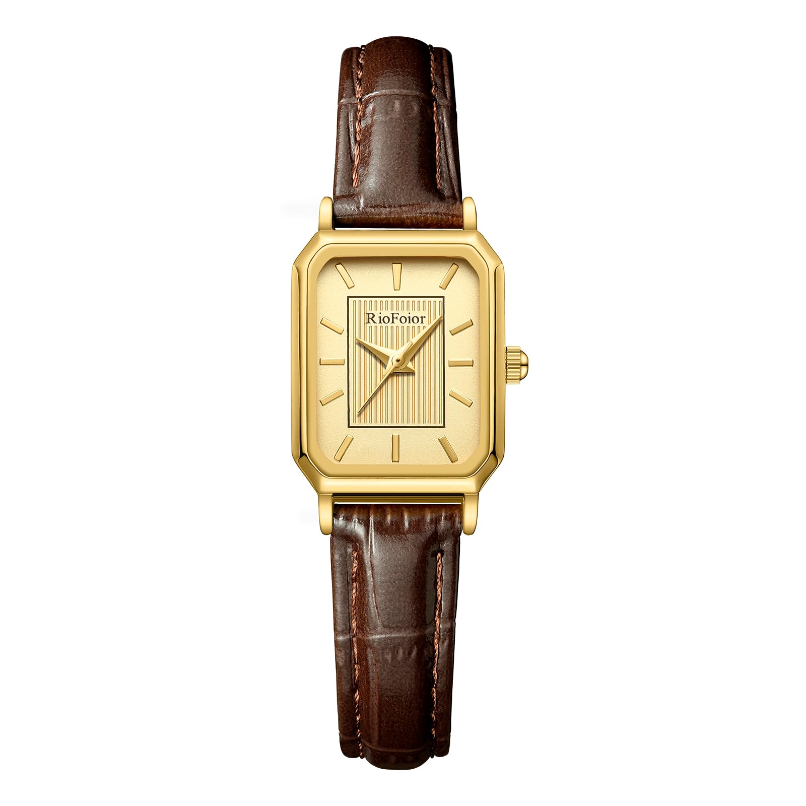 Gold Watches for Women-Rectangular Case Minimalist - Product Imagery
