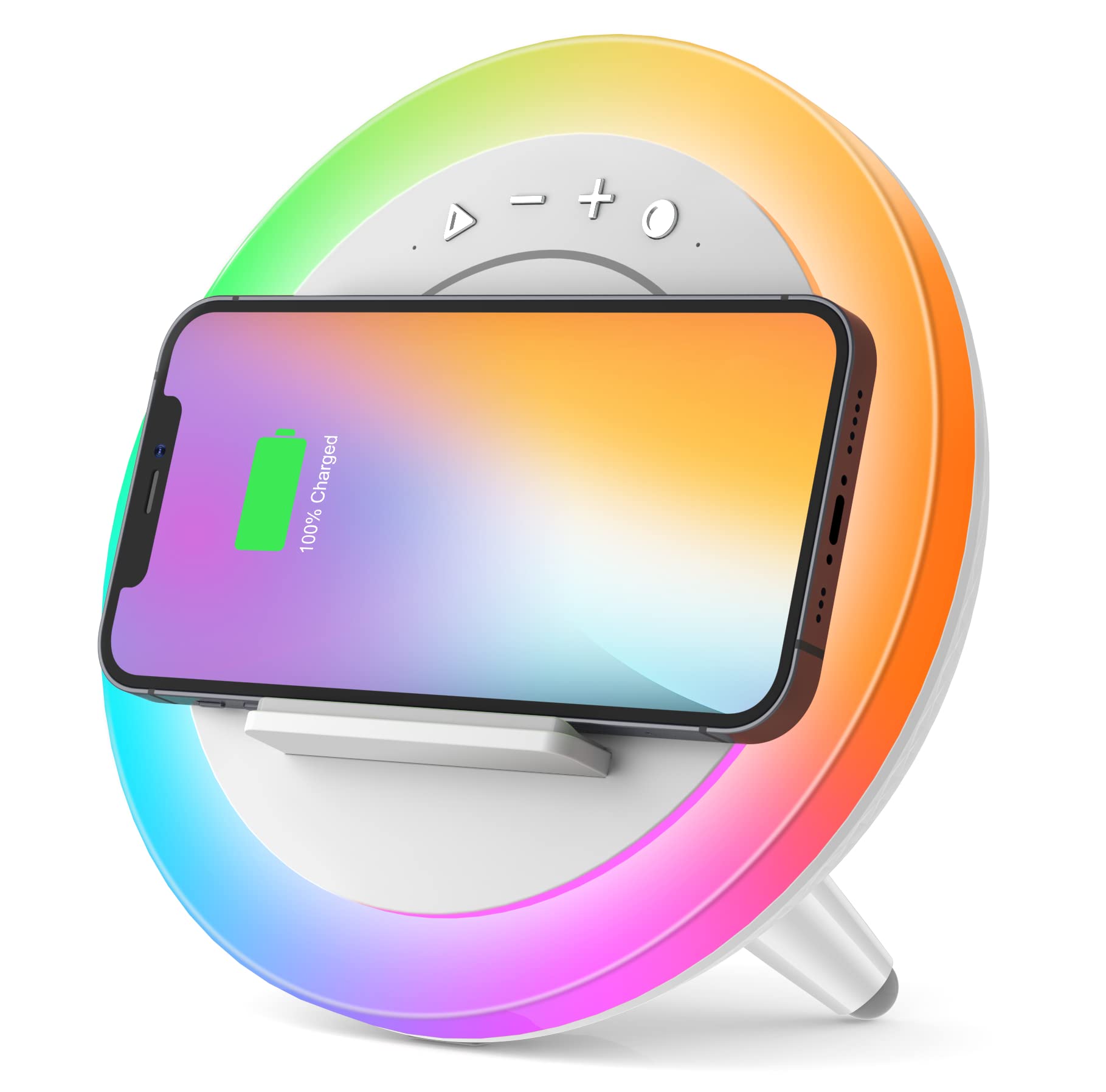 Swarmir Bluetooth Speaker with Lights, Wireless Charging Speaker, by Swarmir - Angle View 1