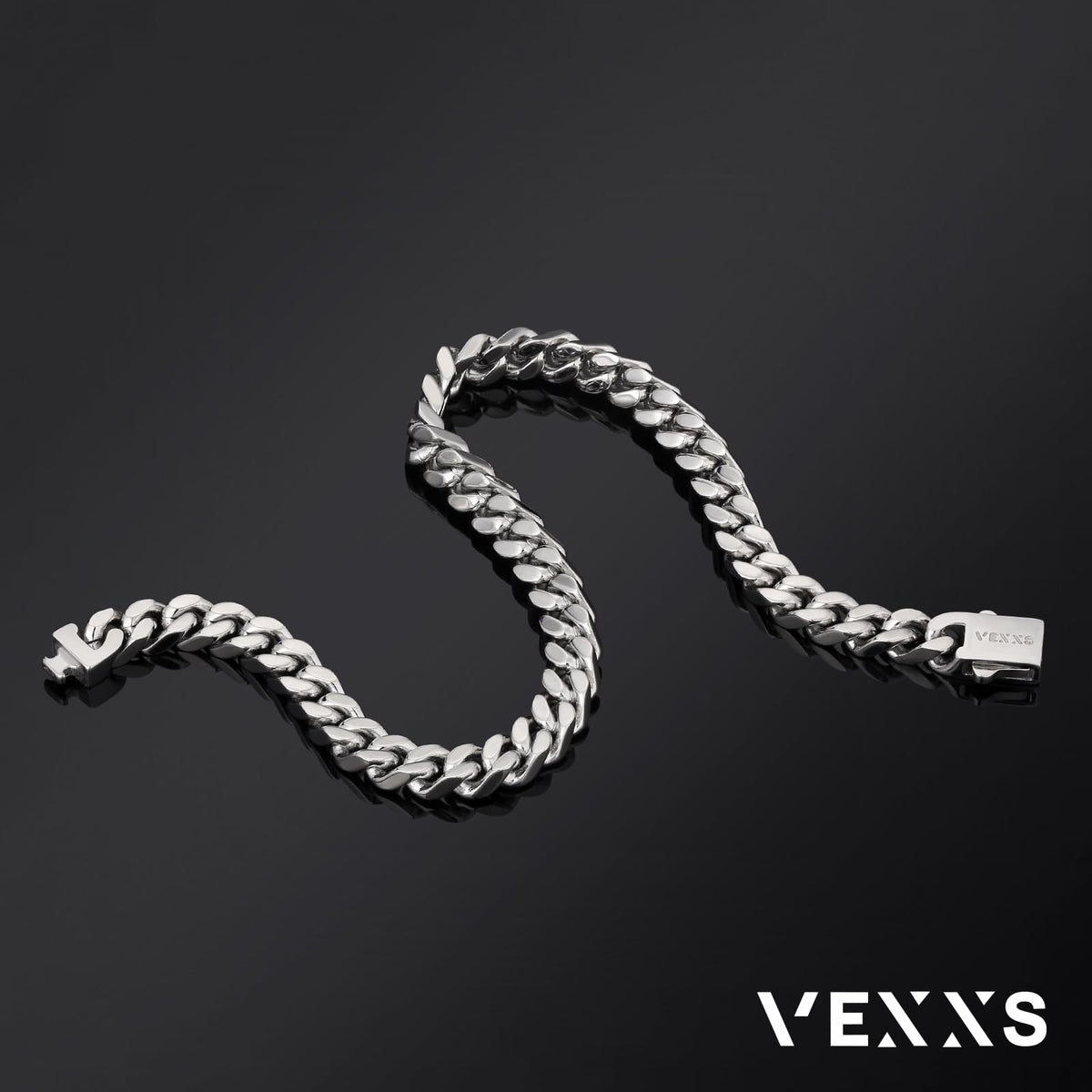 VEXXS Cuban Link Bracelet Flat Cut 18K Real Gold Filled - VEXXS Official Imagery - 6
