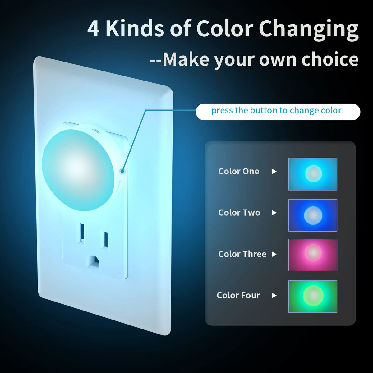 4pcs Smart Plug Mini Bundle with 8pcs 4Color Night Light - junlit Official Imagery - 4