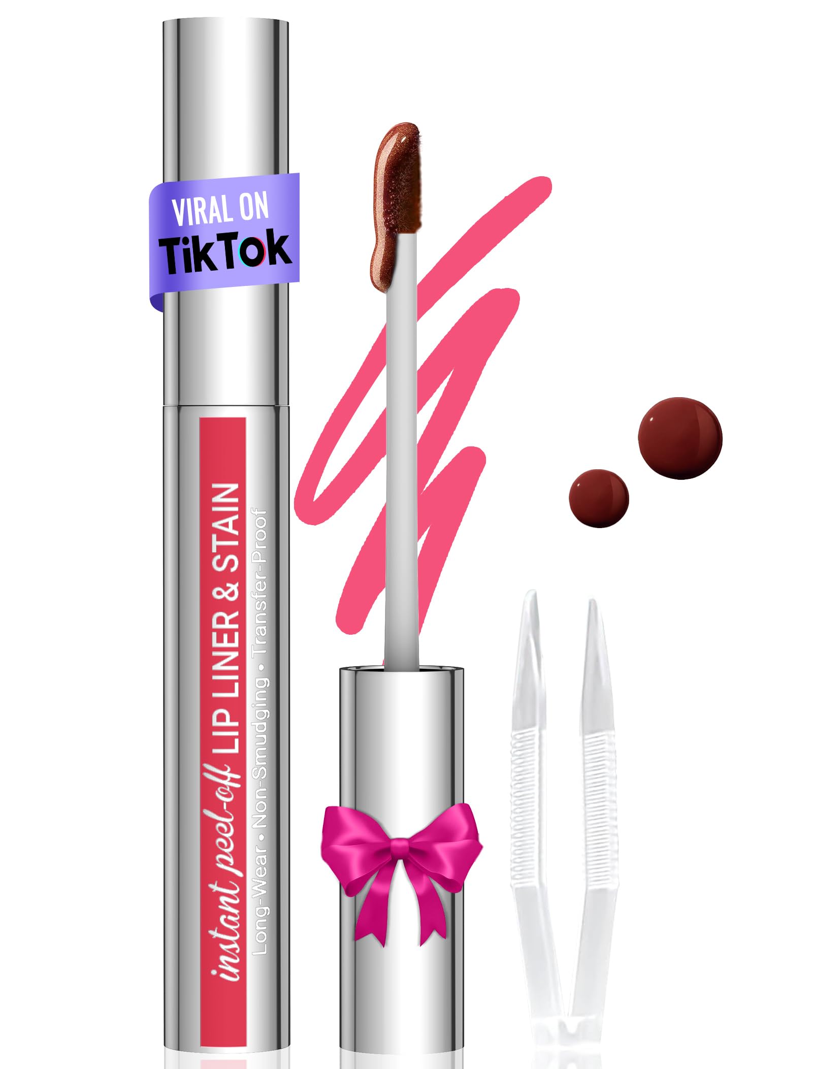 Vevivia Lighting Lip Liner - Lip Liner Stain, Peel Off Lip Stain, Long - View 9