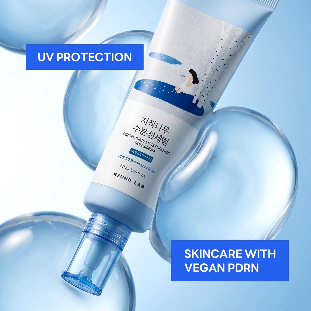 ROUND LAB Birch Juice Moisturizing Sun Serum SPF 50 1 69 Fl - ROUND LAB Official Imagery - 5