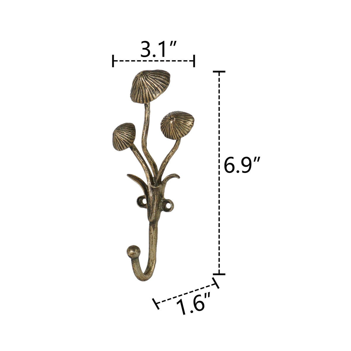 2pcs Metal Gold Coat Hooks with 3D Mushrooms Shape for - SOFFEE DESIGN Official Imagery - 4