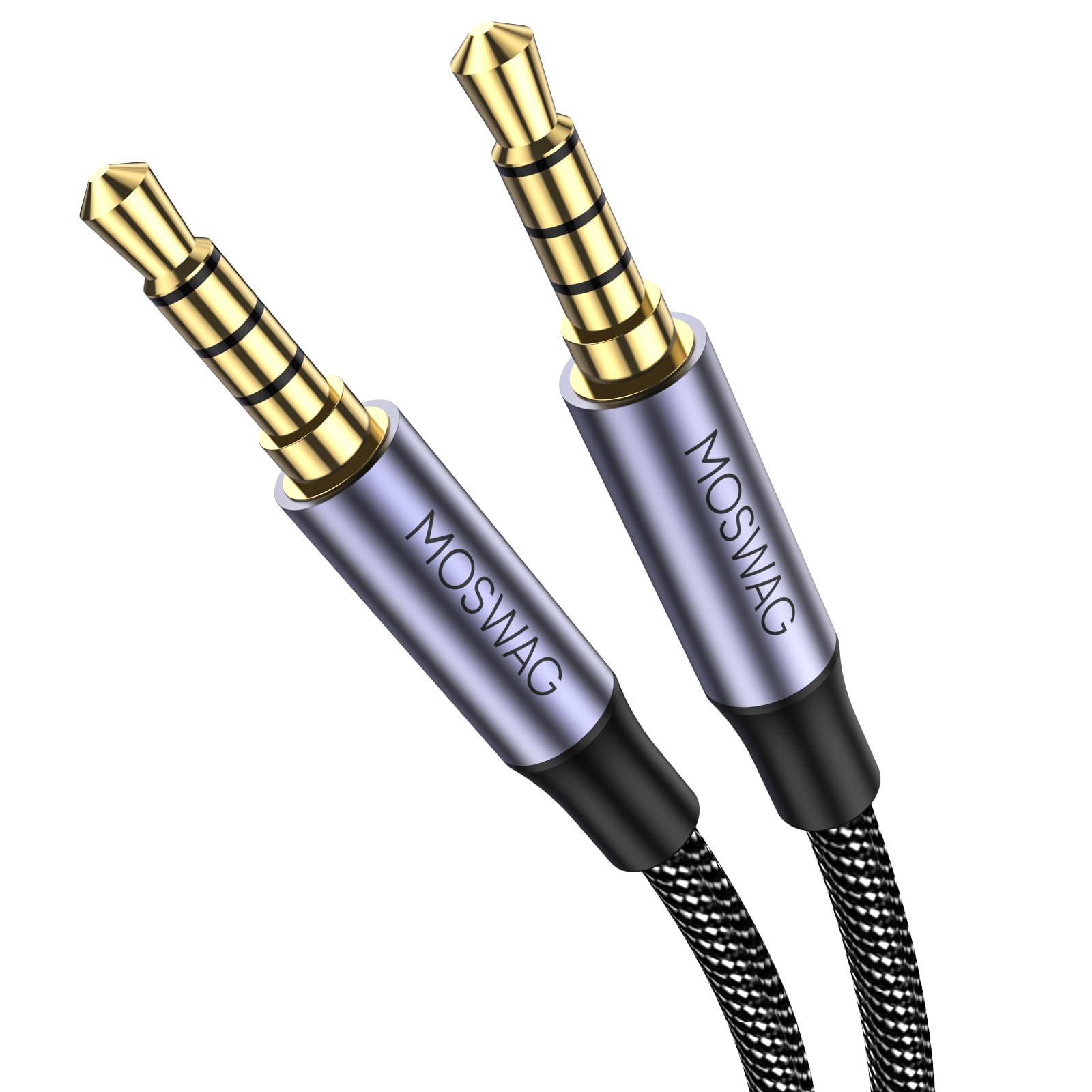 MOSWAG 3.5mm Audio Cable 3.5mm Male to Male Audio Cable 4Pole TRR by MOSWAG - Angle View 1