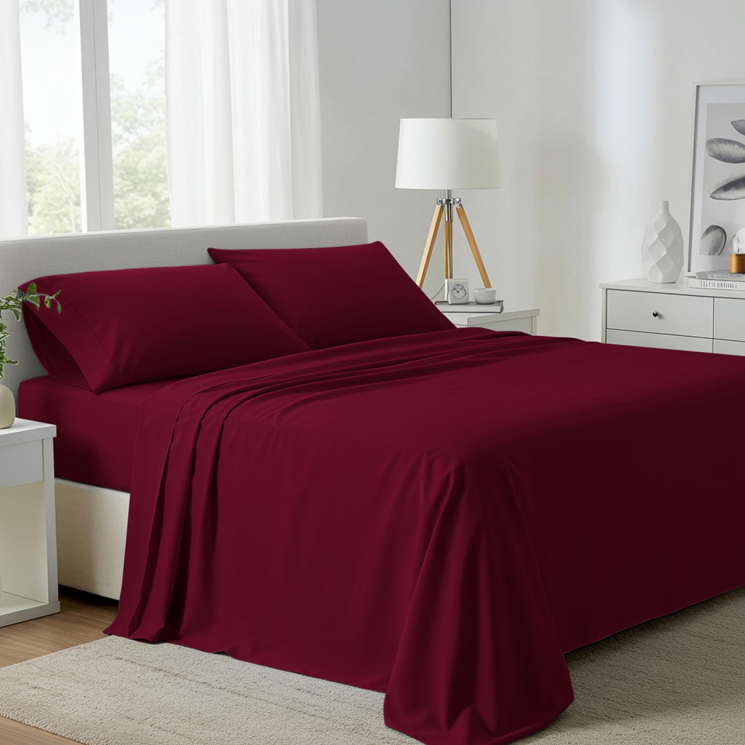 Carressa Linen 100% Egyptian Cotton King Size Sheets Set - 800 - Product Imagery