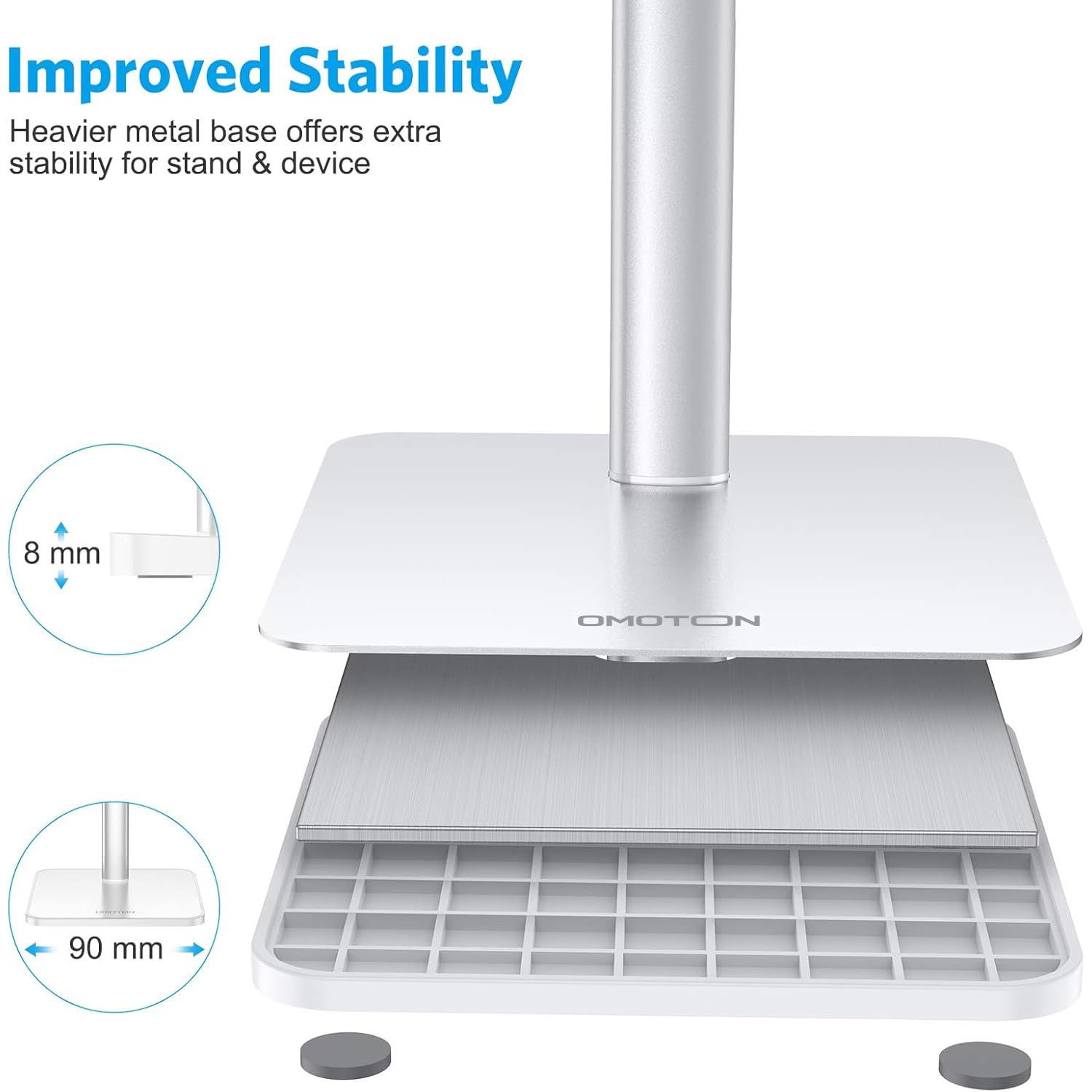 OMOTON CA02 Cell Phone Stand with Charging Hole for Desk Lightwei by OMOTON - Angle View 7