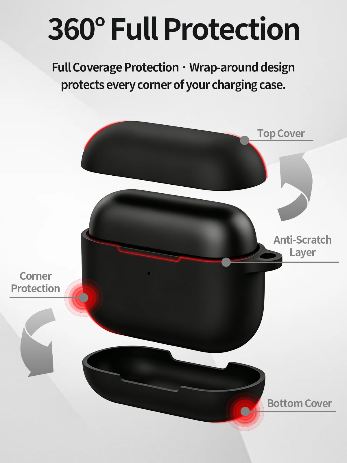 UYRUREL Silicone Case Compatible with CMF Clip Pro Earphones, Black.