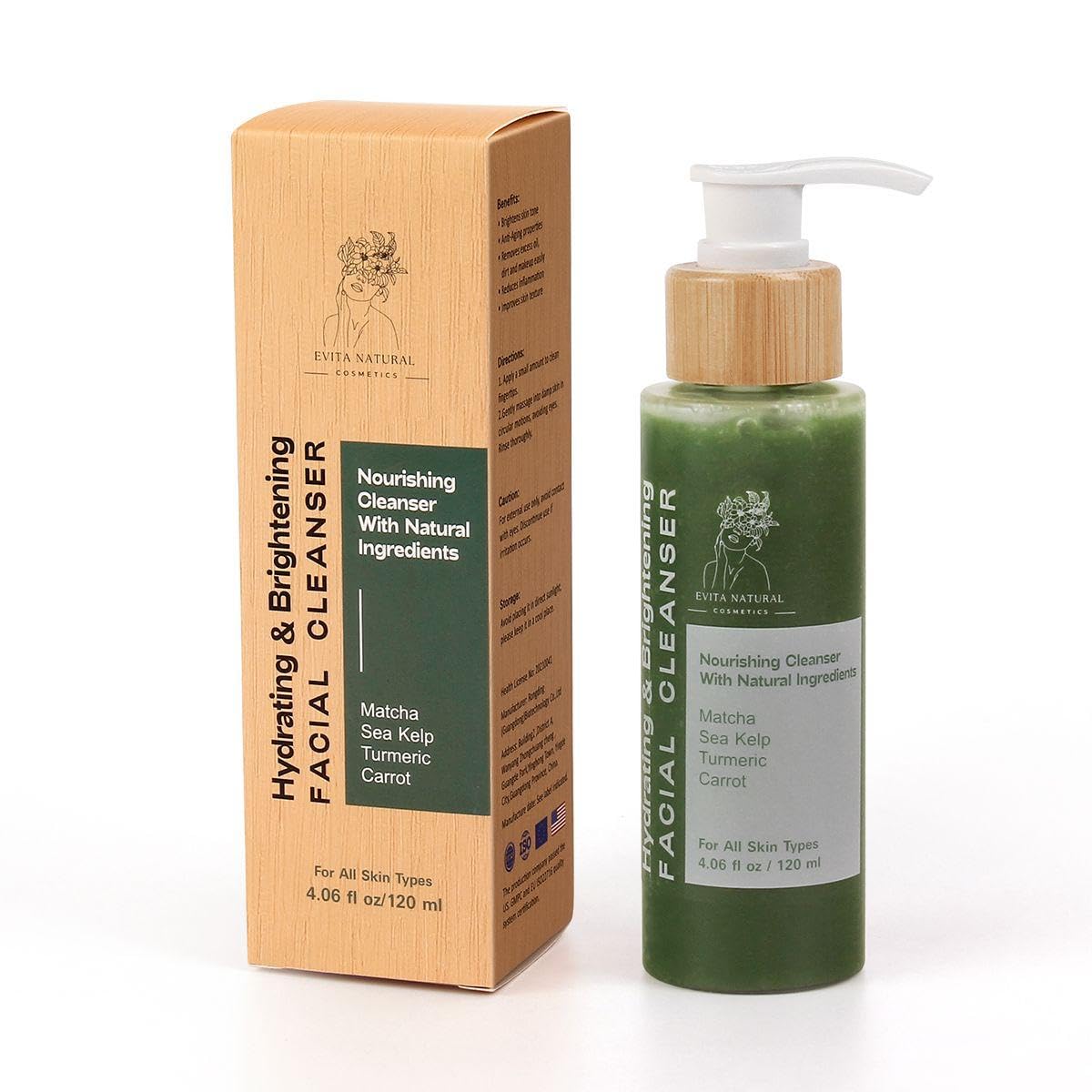 Hydrating Face Wash with Matcha &amp; Sea Kelp — Gentle Daily - Evita Natural Cosmetics