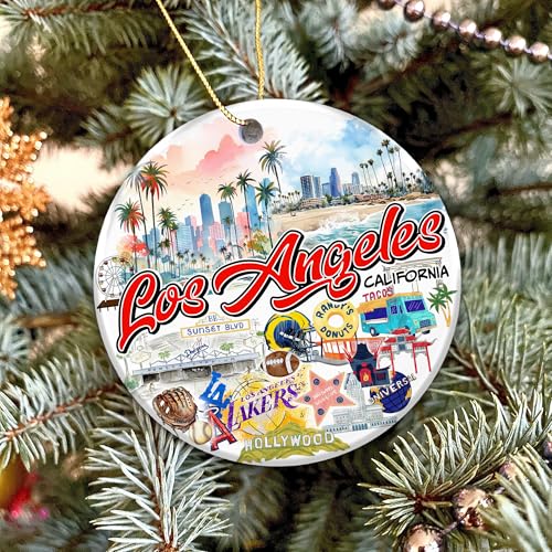 Los Angeles California Christmas Ornament 2025 – City Souvenir - Product Imagery