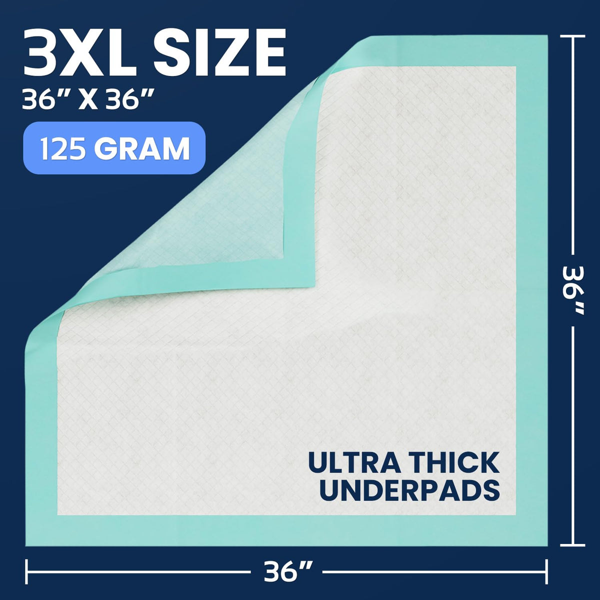 50 Pack Incontinence Bed Pads Disposable for Adult Chucks - AllSett Health Official Imagery - 3