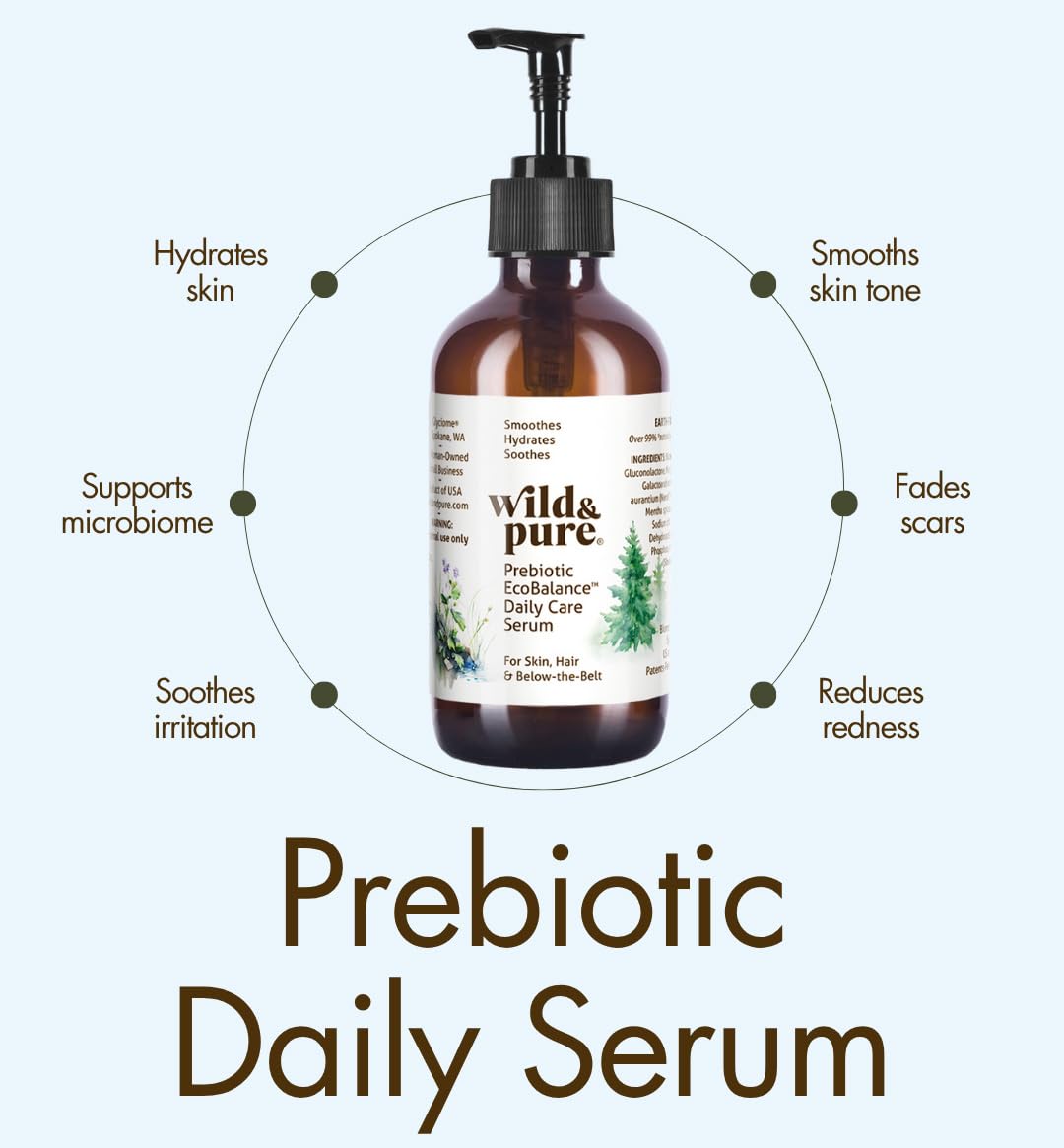 Prebiotic Hydrating Serum for Face Body 4oz - Wild & Pure Official Imagery - 3