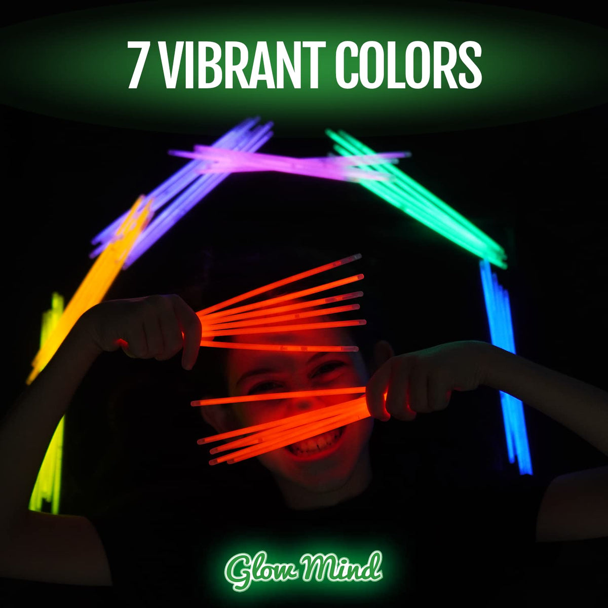 400 Glow Sticks Bulk Party Pack 8 Halloween Glow Bracelets - Glow Mind Official Imagery - 8