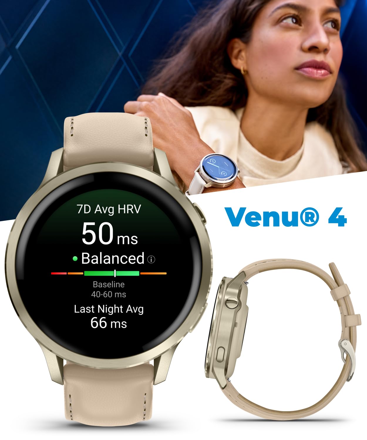Garmin Venu 4 41mm AMOLED Advanced Health & Fitness GPS Smartwatch, Co - View 3