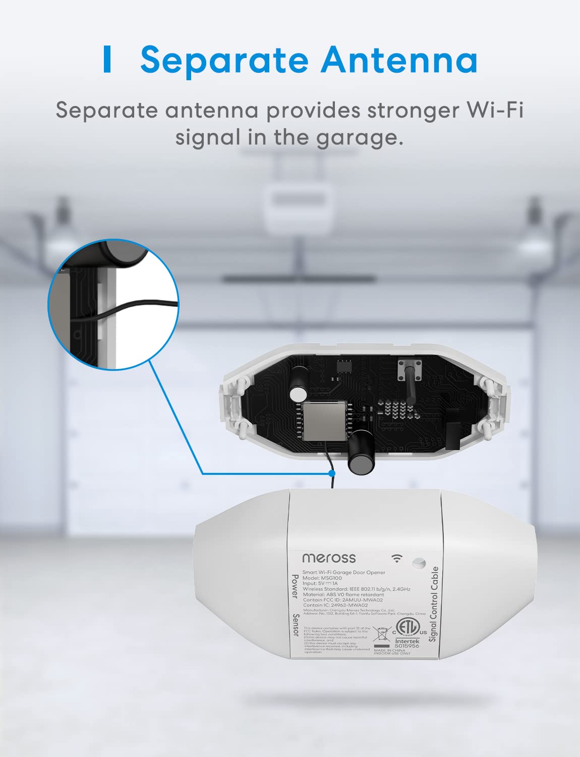 meross Smart Garage Door Opener Remote Work with HomeKit, Alexa a - meross Official Product View 8