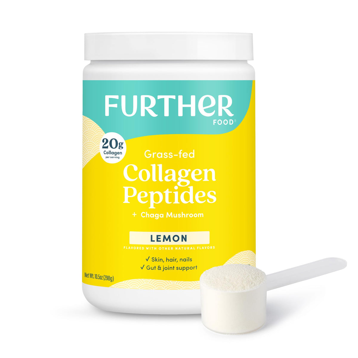 Further Food Lemon Collagen Peptides Powder 100 Grass Fed 10 - Further Food Official Imagery - 1