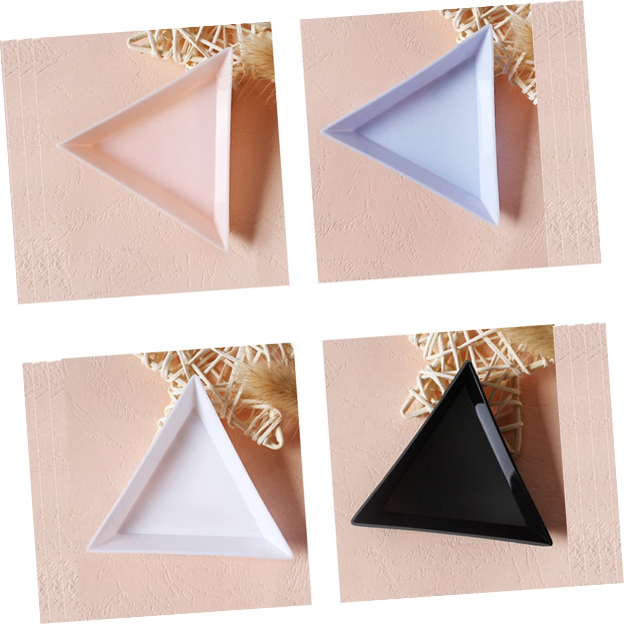 WOONEKY 80-piece manicure tools in triangular storage trays, large capacity nail jewelry tray for nail technicians.