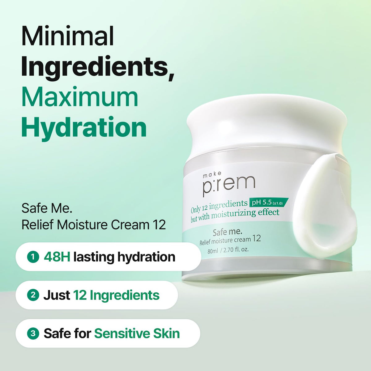 MAKE P REM Safe Me Relief Moisture Cream 12 2 70 fl oz - MAKEP:REM Official Imagery - 3