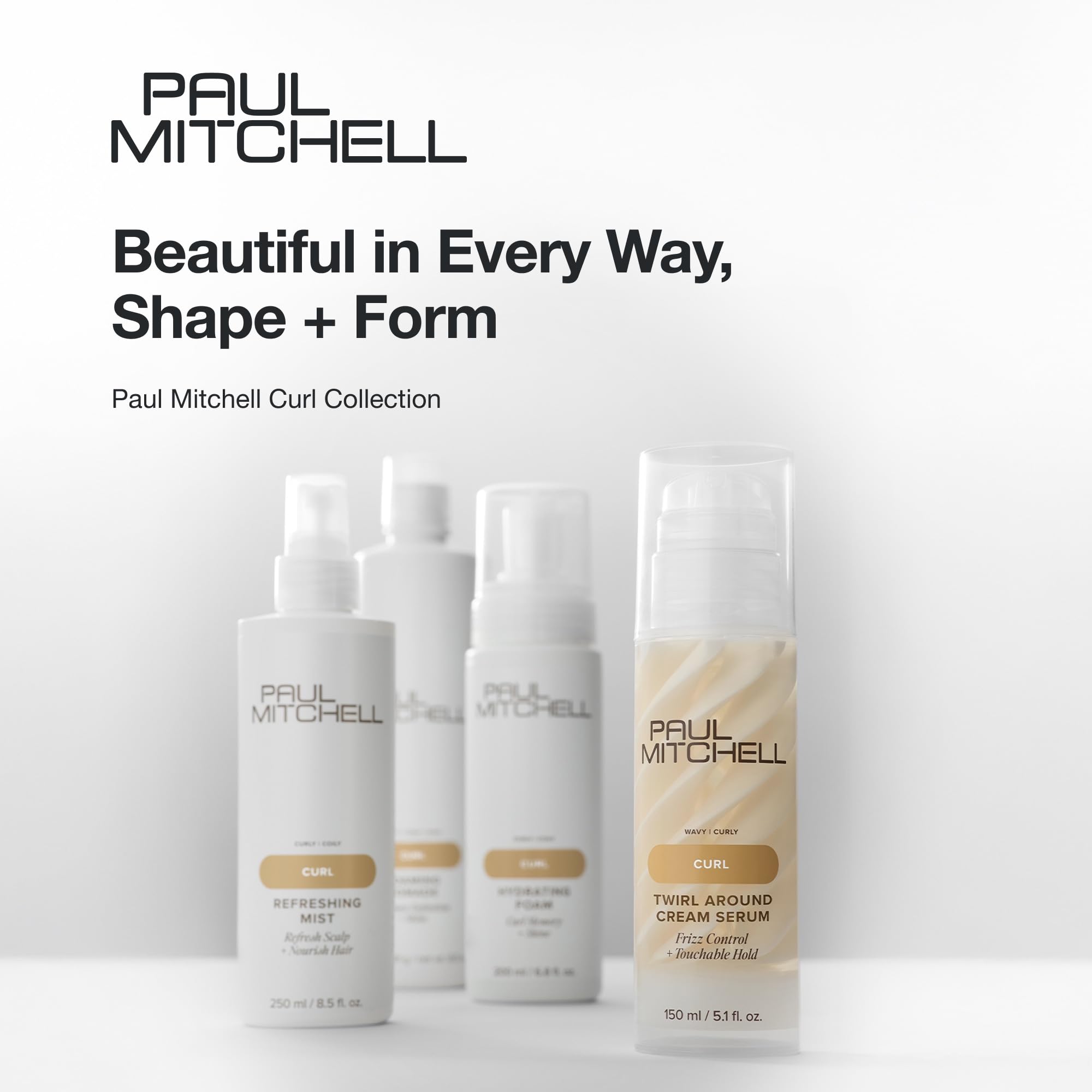 Paul Mitchell Full Circle Leave-In Cream, Frizz Control, Lightweight Hydration, For Curly + Wavy Hair, 5.1 fl. oz