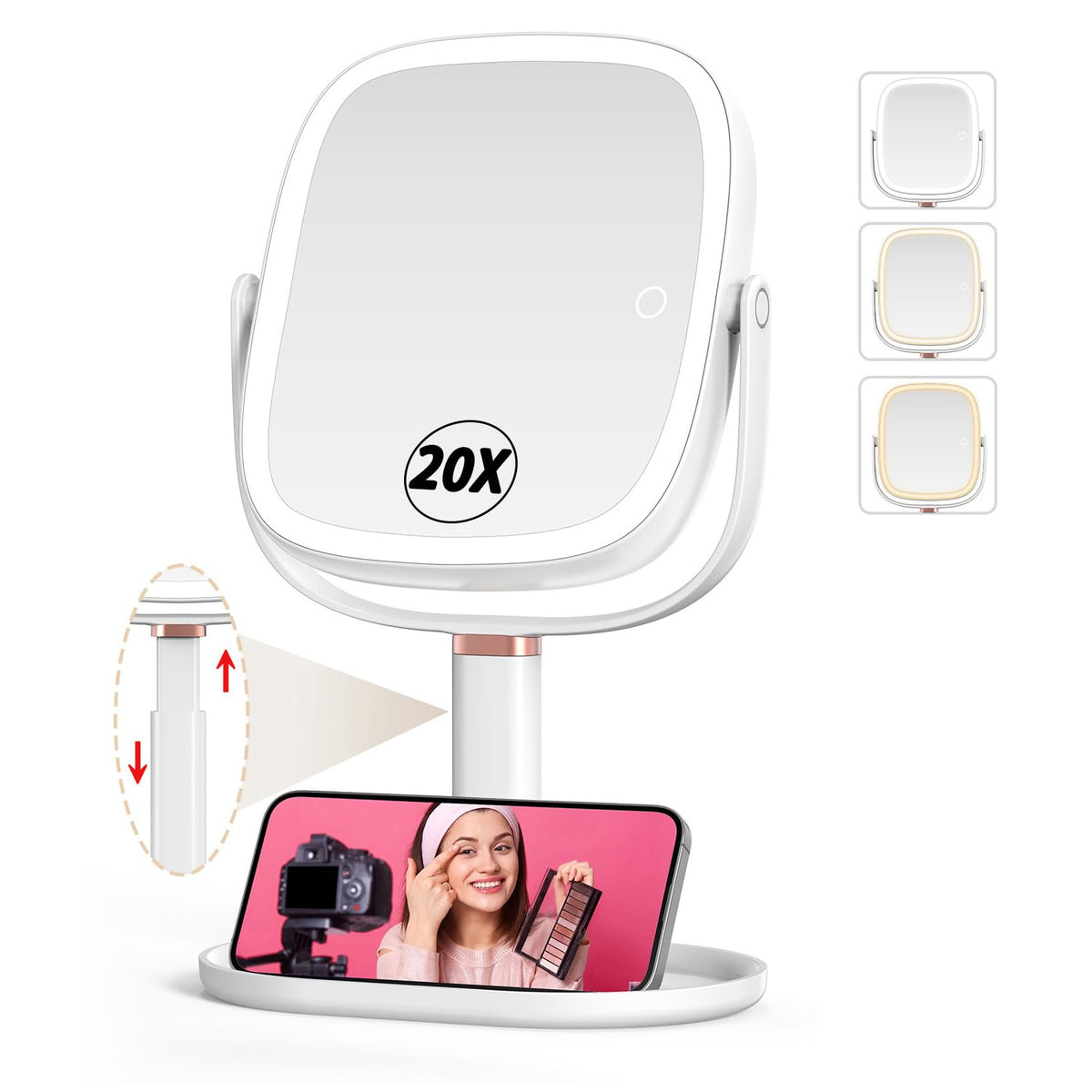 Makeup Mirror with Lights 1X 20X Magnifying Mirror with - Mocado Official Imagery - 1
