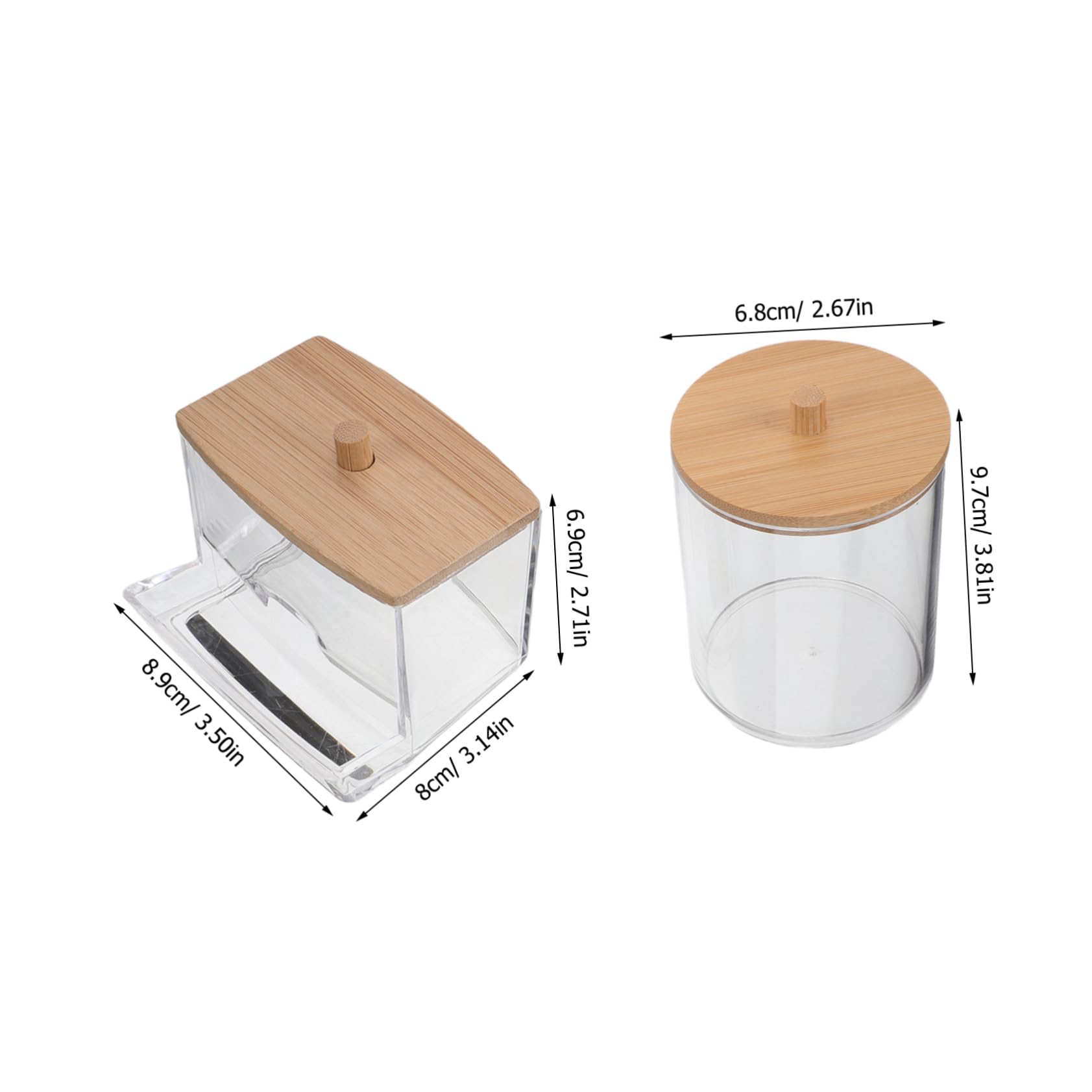 minkissy 3Pcs Clear Plastic Cotton Swab Holder with Lid Small Square Transparent Container for Cotton Balls Pads and Swabs Ventilated Design to Keep Dry Makeup Vanity Organizer for Bathroom Storage
