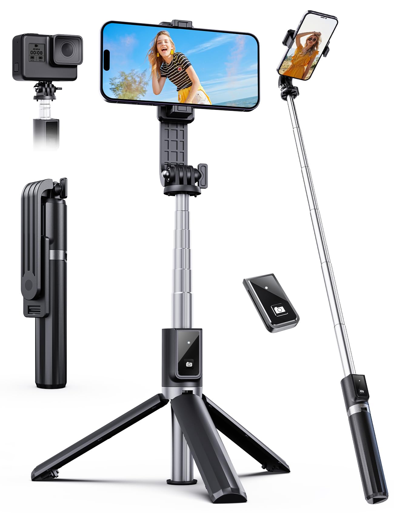 ANXRE Travel Selfie Stick Tripod with Fill Light＆Wireless Detacha by ANXRE - Angle View 9