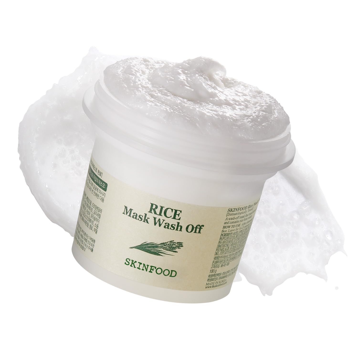 SKINFOOD Rice Mask Wash Off 3.5oz / Gently Exfoliates the - Product Imagery