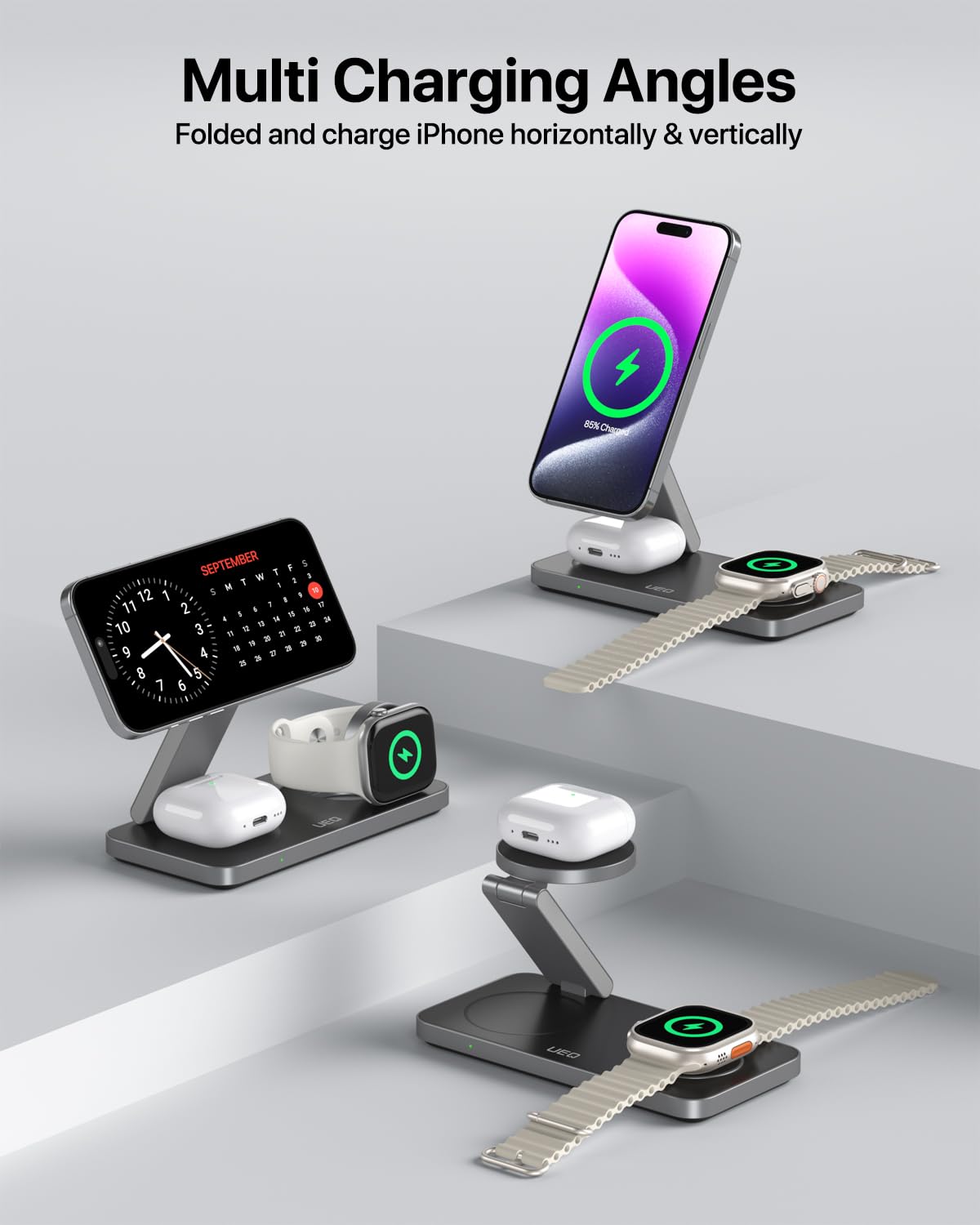 UEQ Foldable 3 in 1 Wireless Charging Station for Apple Magsafe Charge - View 8