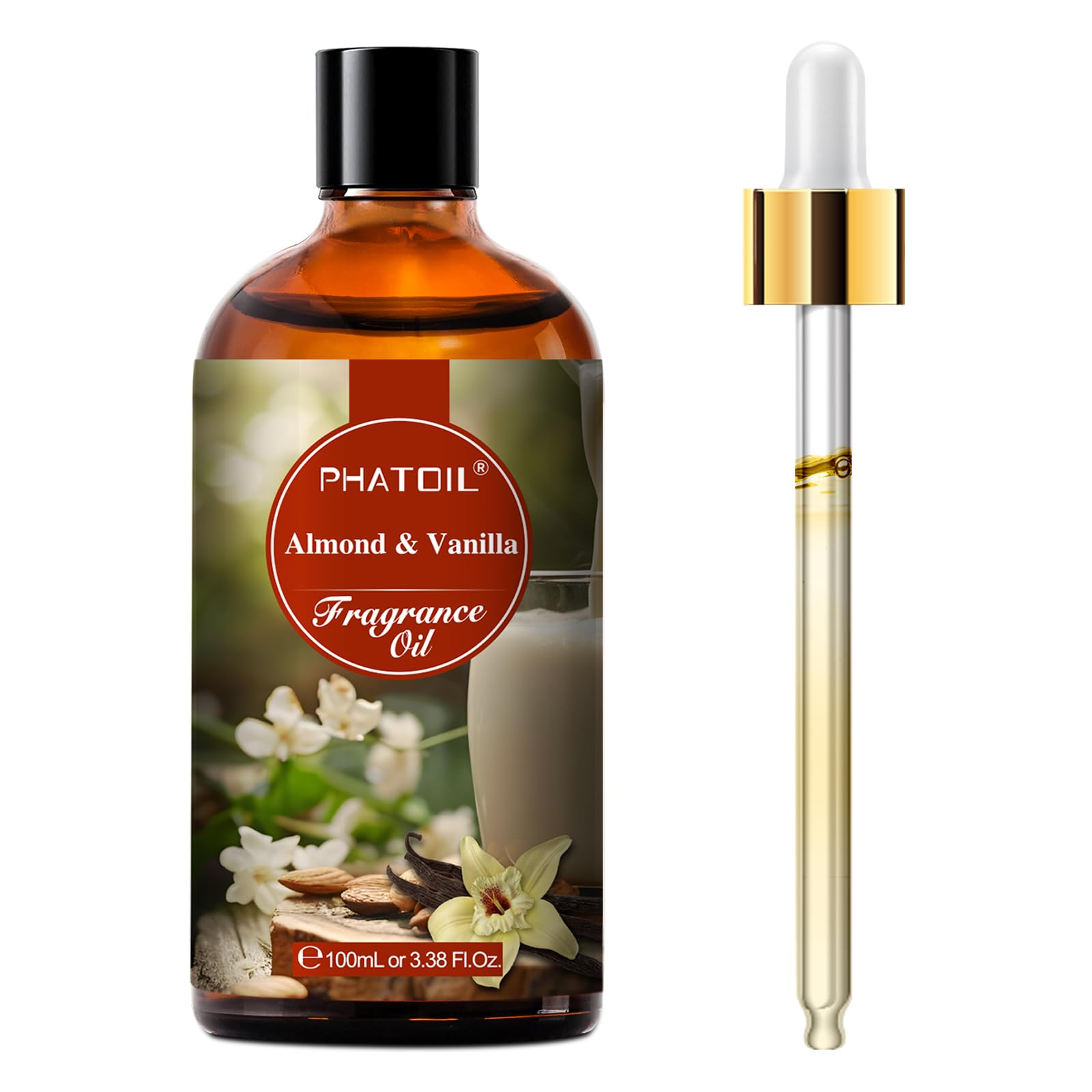 PHATOIL 3.38FL.OZ Almond Vanilla Fragrance Oils for - Product Imagery