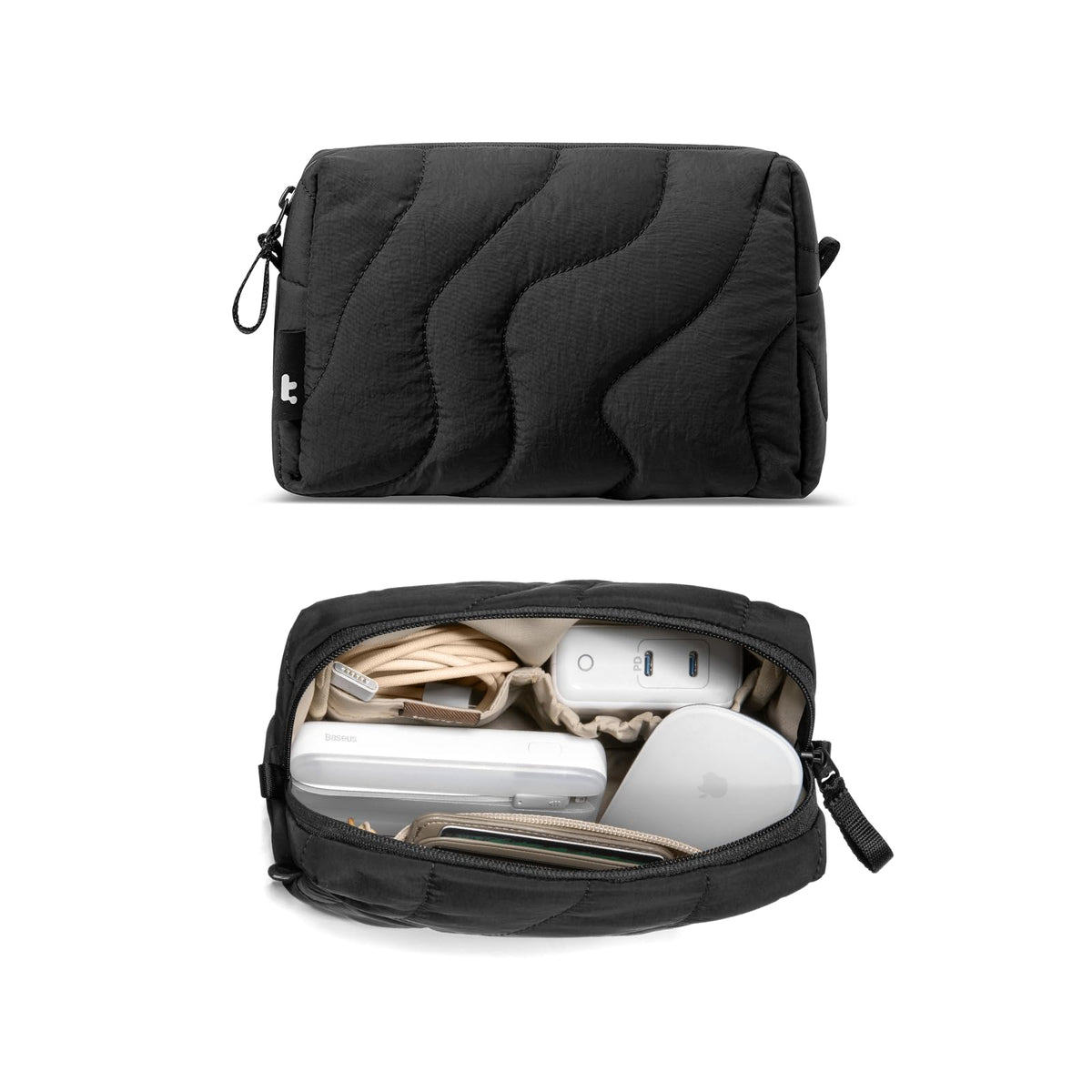 tomtoc Electronics Organizer Travel Case Soft Puffy - tomtoc Official Imagery - 2