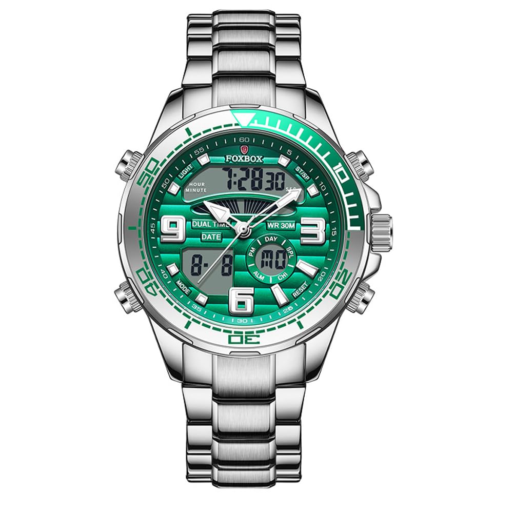 Men Luxury Dual Display Luminous Waterproof Analog Quartz - Product Imagery