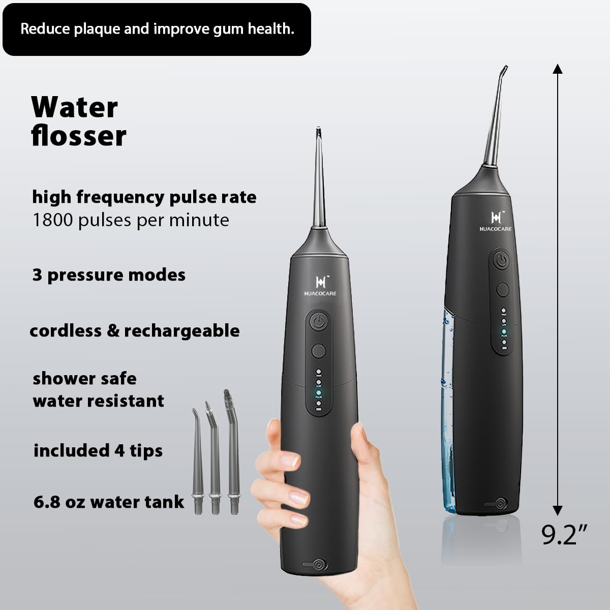 2 1 Oral Clean Kit Water Dental flosser Electric Toothbrush - HUACO CARE Official Imagery - 4