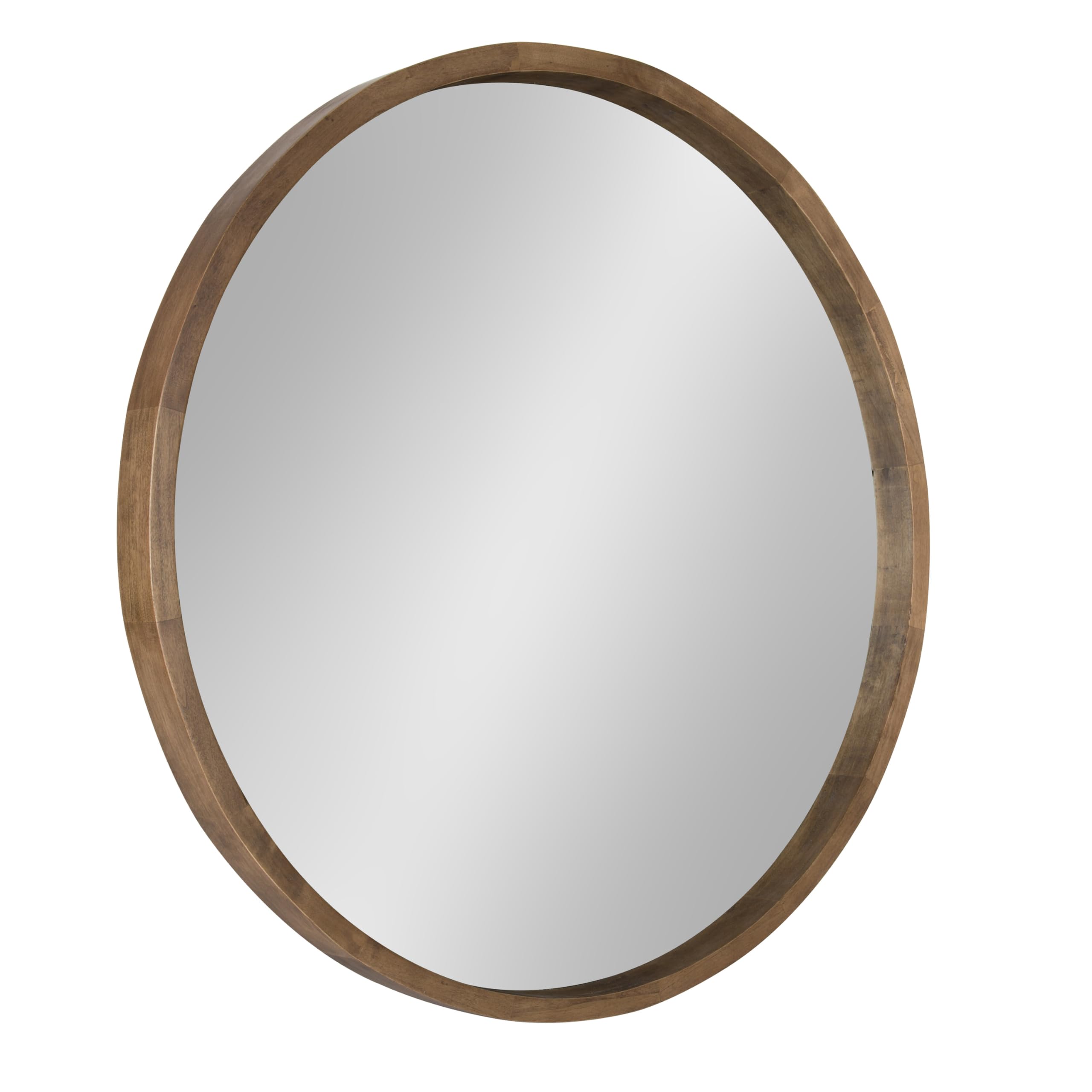 Kate and Laurel Hutton Round Decorative Wood Frame Wall Mirror, - Product Imagery