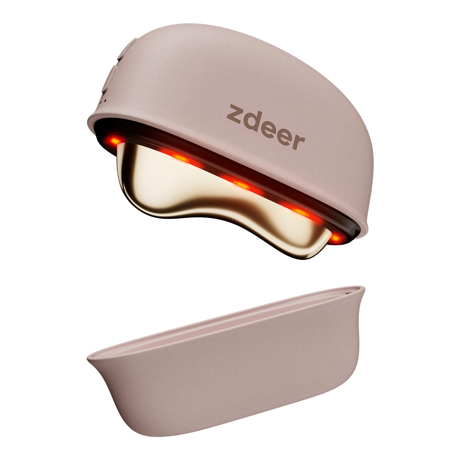 GS5 Electric Heated Gua Sha Tool, Red Light Face Massager, Pink - Product Imagery