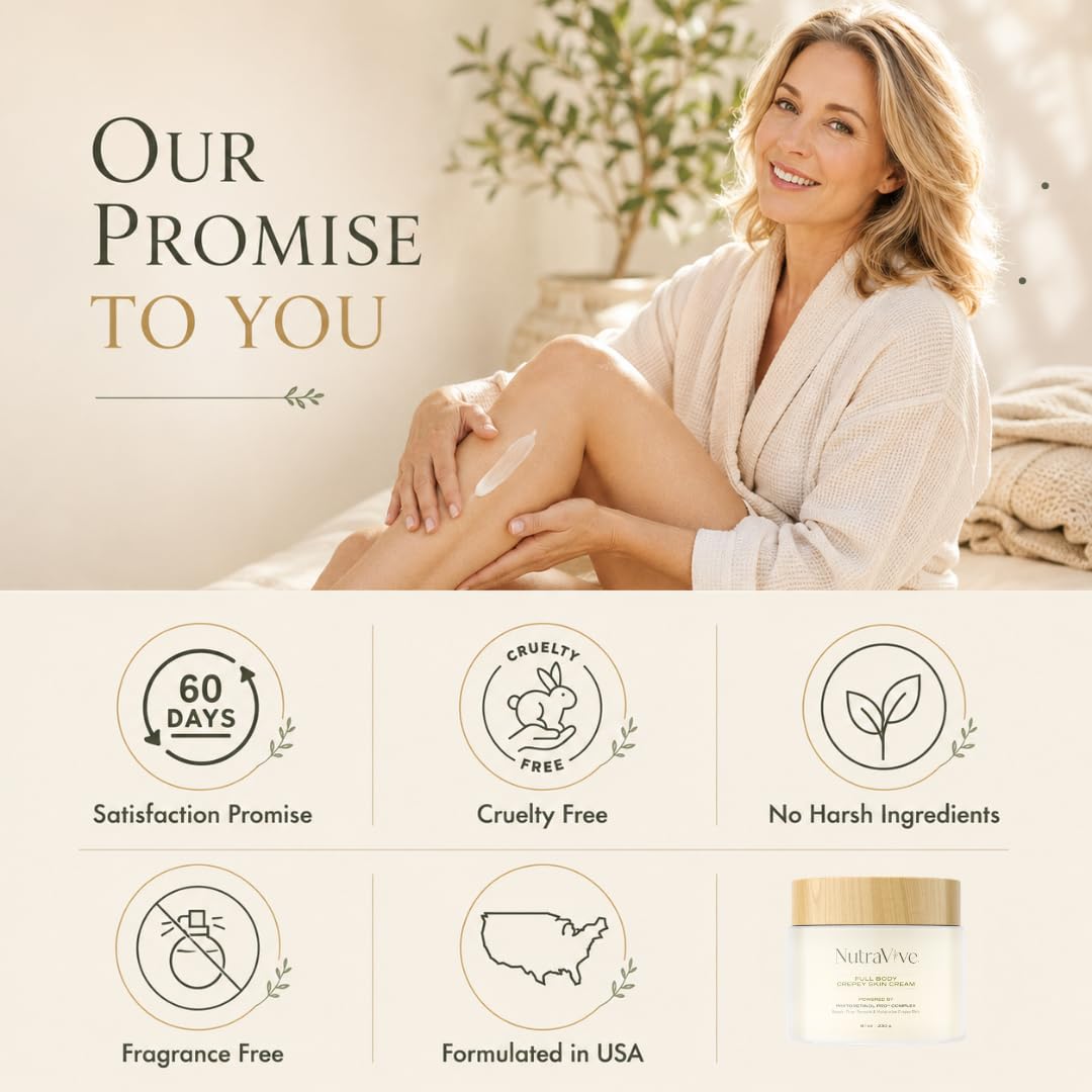Full Body Crepey Skin Cream Daily Firming Moisturizer 8 1oz - NutraVive Official Imagery - 7