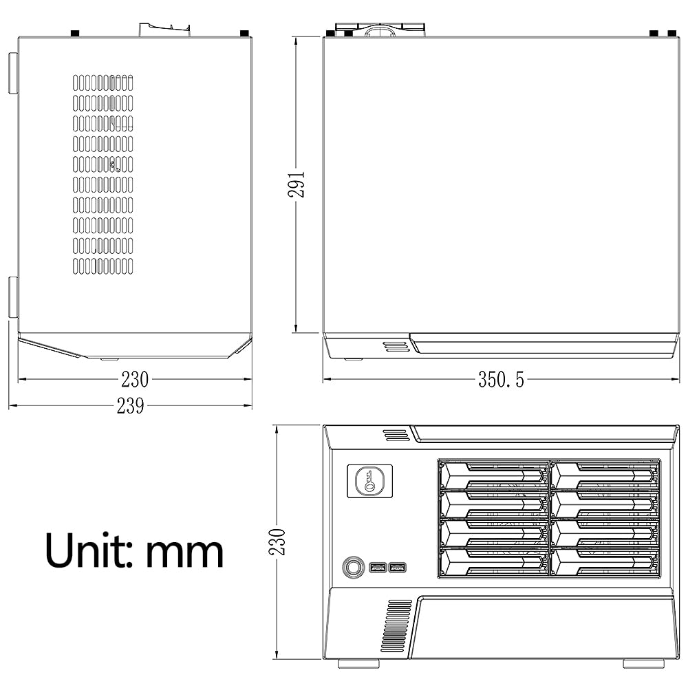 Generic ZhenLoong-X86 8 Bay NAS case Server Storage Chassis Hard Disk Drive hot-swap 12Gb backbplane SFF8643 Interface Support MATX/ITX MB/USB3.0 * 2 Come with PCIe X4 8 SATA Expansion Card