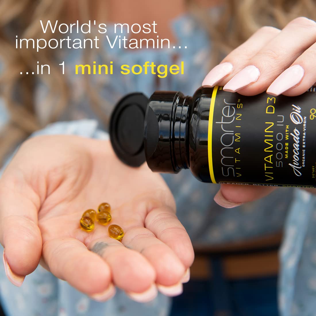 3 Pack Vitamin D3 5000 IU with Avocado Oil 125 mcg 270 Mini - SmarterVitamins Official Imagery - 3