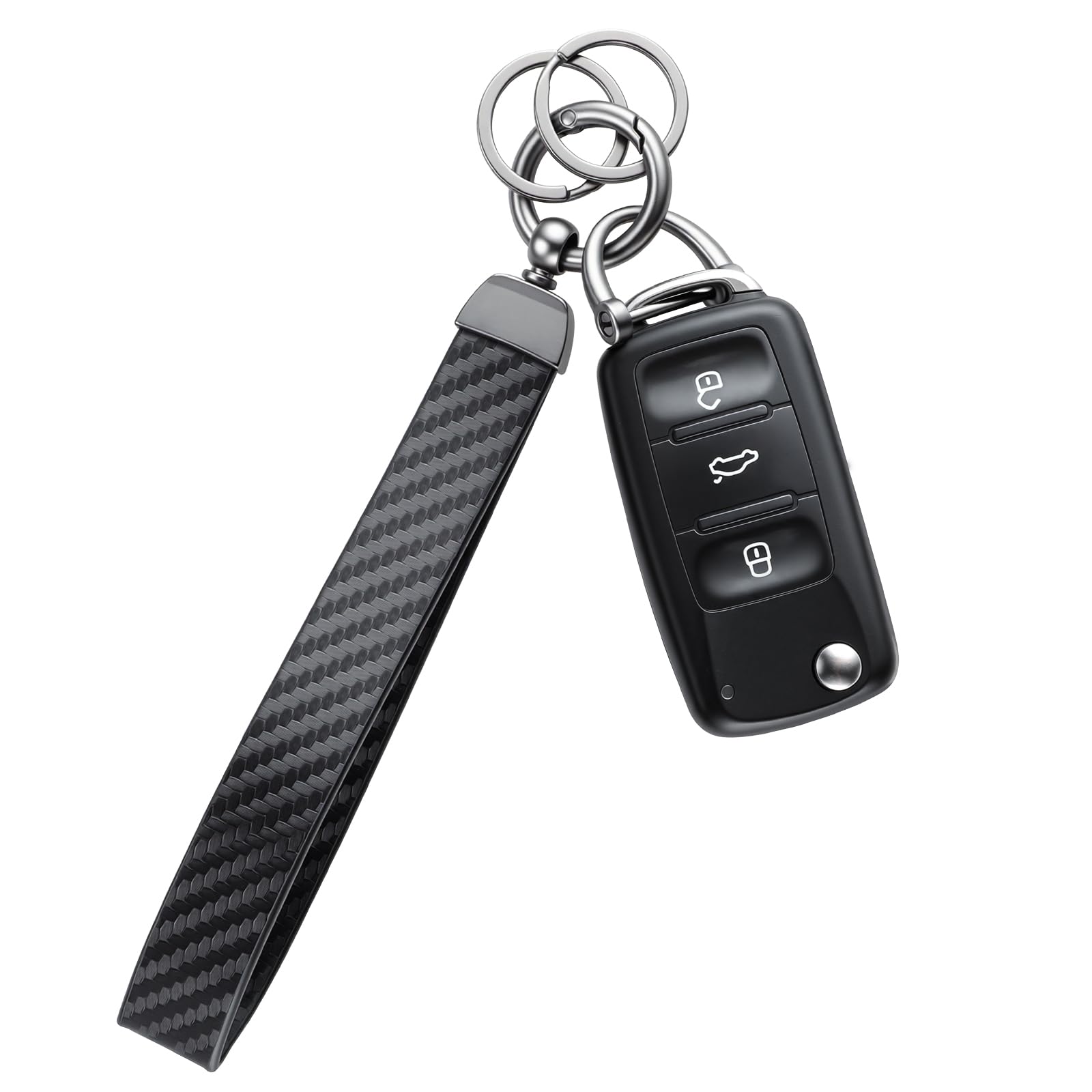 JUSTTOP Leather Keychain, Car Key Chain with Anti-Lost D-Ring and - JUSTTOP Official Product View 9