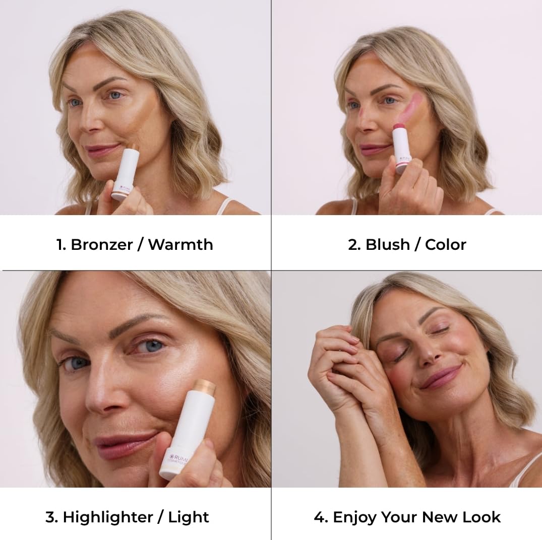 Rumi Cosmetiques Glow Trio 3 in 1 Cream Makeup Kit for - Rumi Cosmetiques Official Imagery - 4