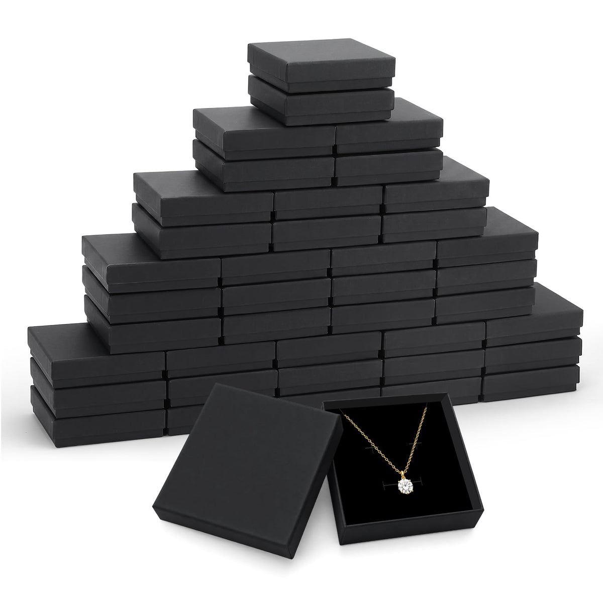 Jewelry Gift Boxes 40 Pack 3 5x3 5x1 Inch Black - PartyCrazye Official Imagery - 1