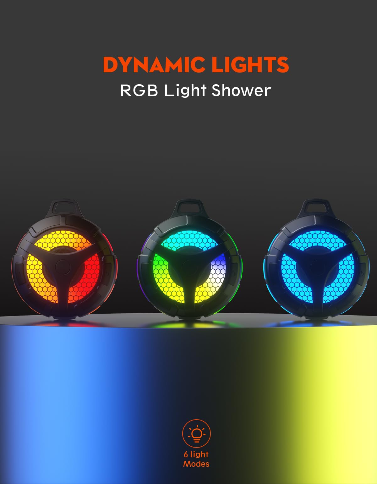 bondidea Waterproof Bluetooth Shower Speaker with Suction Cup, IP by bondidea - Angle View 6