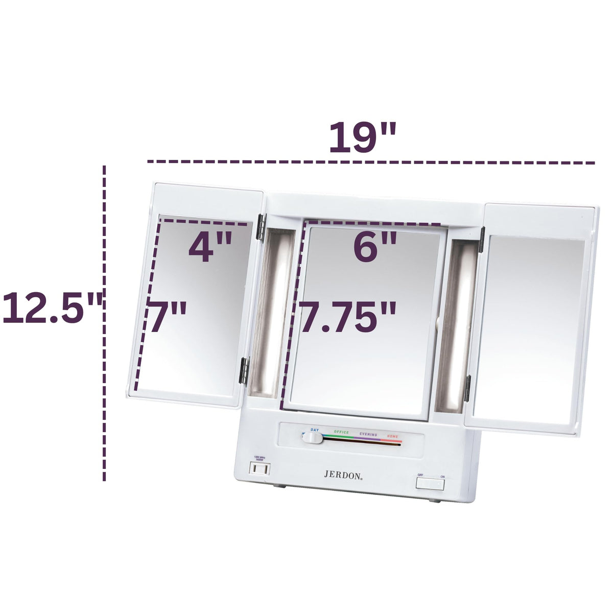 JERDON Lighted Makeup Mirror with 5X Magnification - JERDON Official Imagery - 4