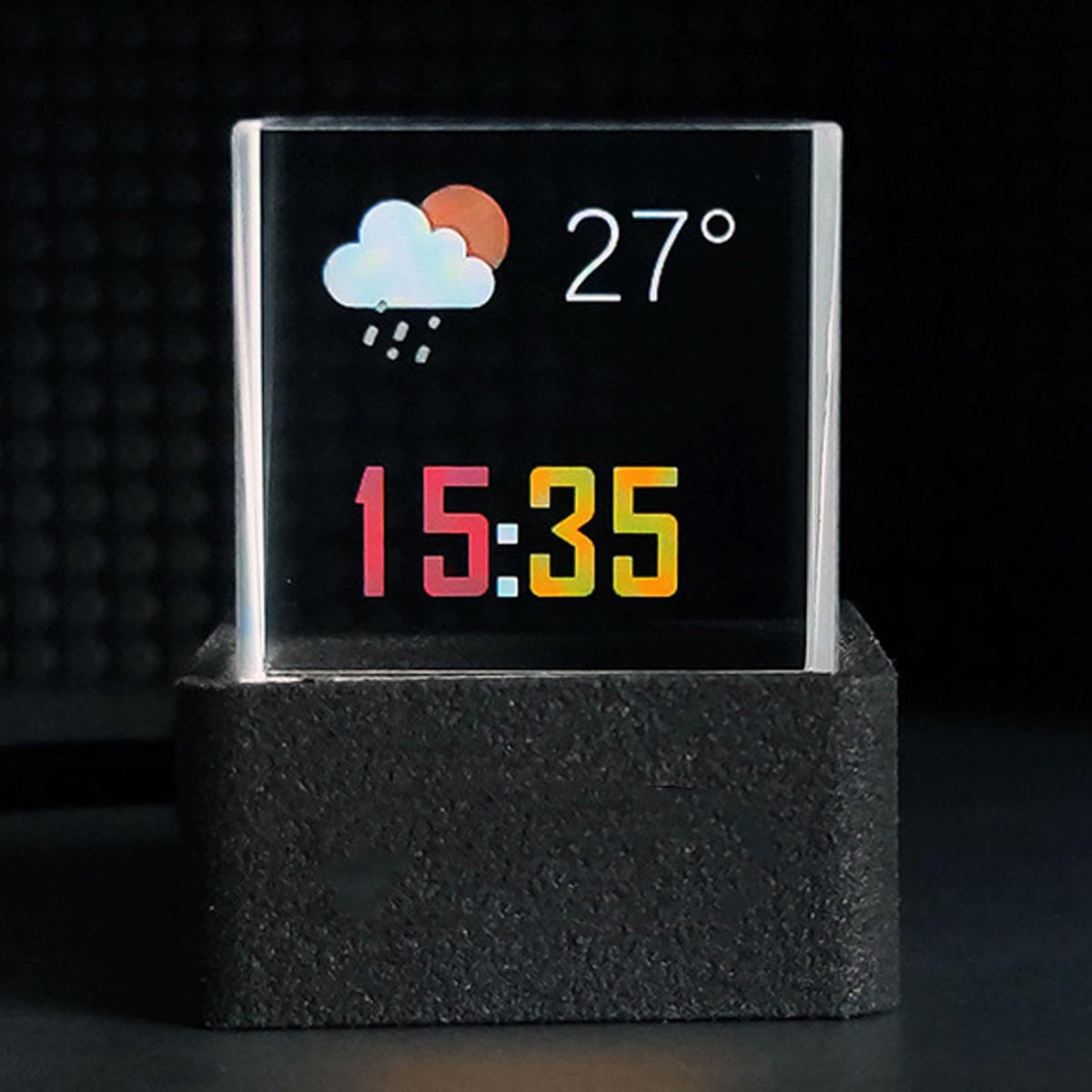 Holographic Crystal Cube 3D Display and Weather Clock with - Denash Official Imagery - 6