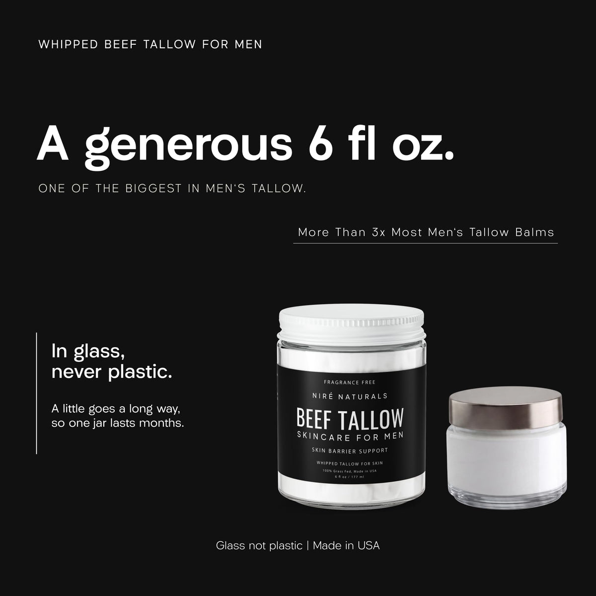 Beef Tallow Face Moisturizer for Men Grass Fed - Niré Naturals Official Imagery - 8