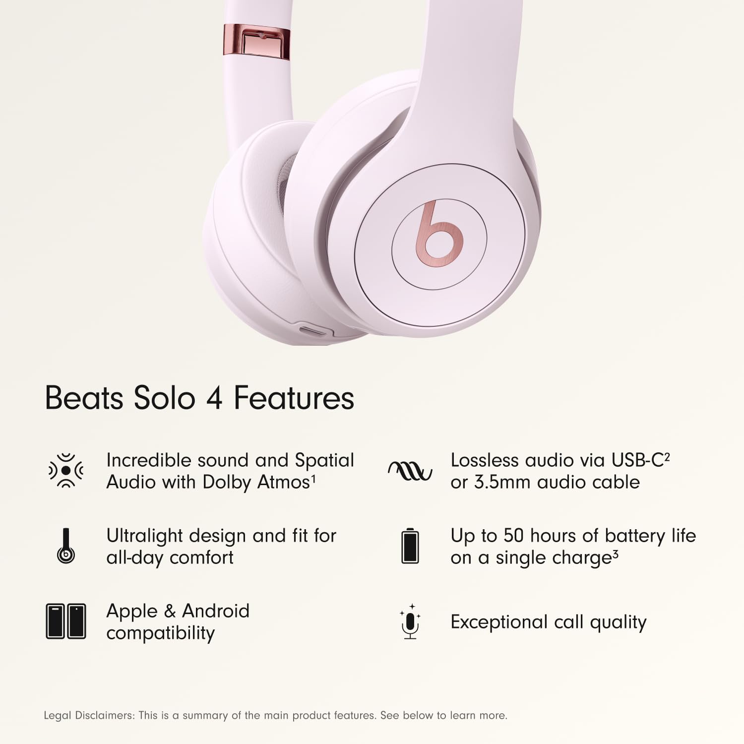 Beats Solo 4 - Wireless On-Ear Bluetooth Headphones, Up to 50-Hou - Beats Official Product View 2