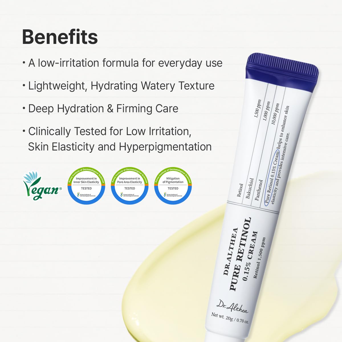 Dr.Althea Pure Retinol 0.15% Cream, Korean Vegan Skin Care, 0.70 Fl Oz - Dr.Althea Official Product View 5