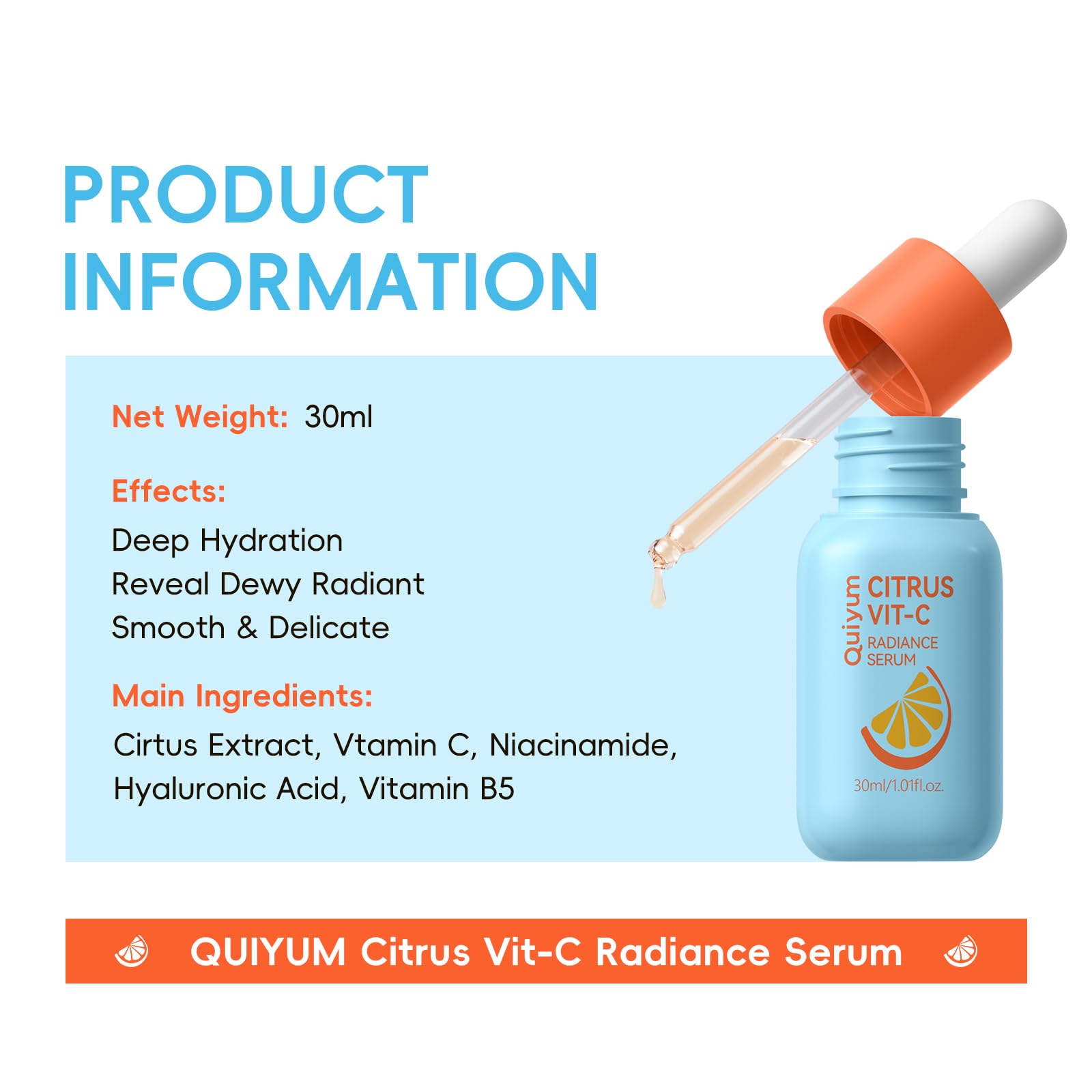 Citrus Vitamin C Skincare Set (5-Piece) – Facial Care Routine Kit - QUIYUM