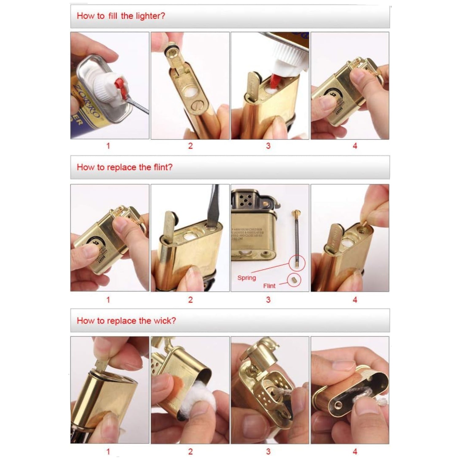 Vintage KUBOY solid brass kerosene lighter with antique style and silicone sealing, detailed close-up of classic design.