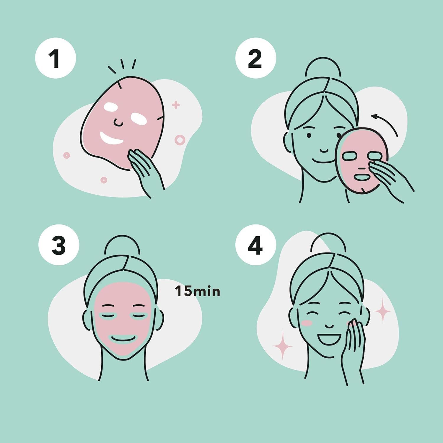 Celavi Korean Face Mask Sheet Set, Facial Spa Masks for Women, - Celavi Cosmetics