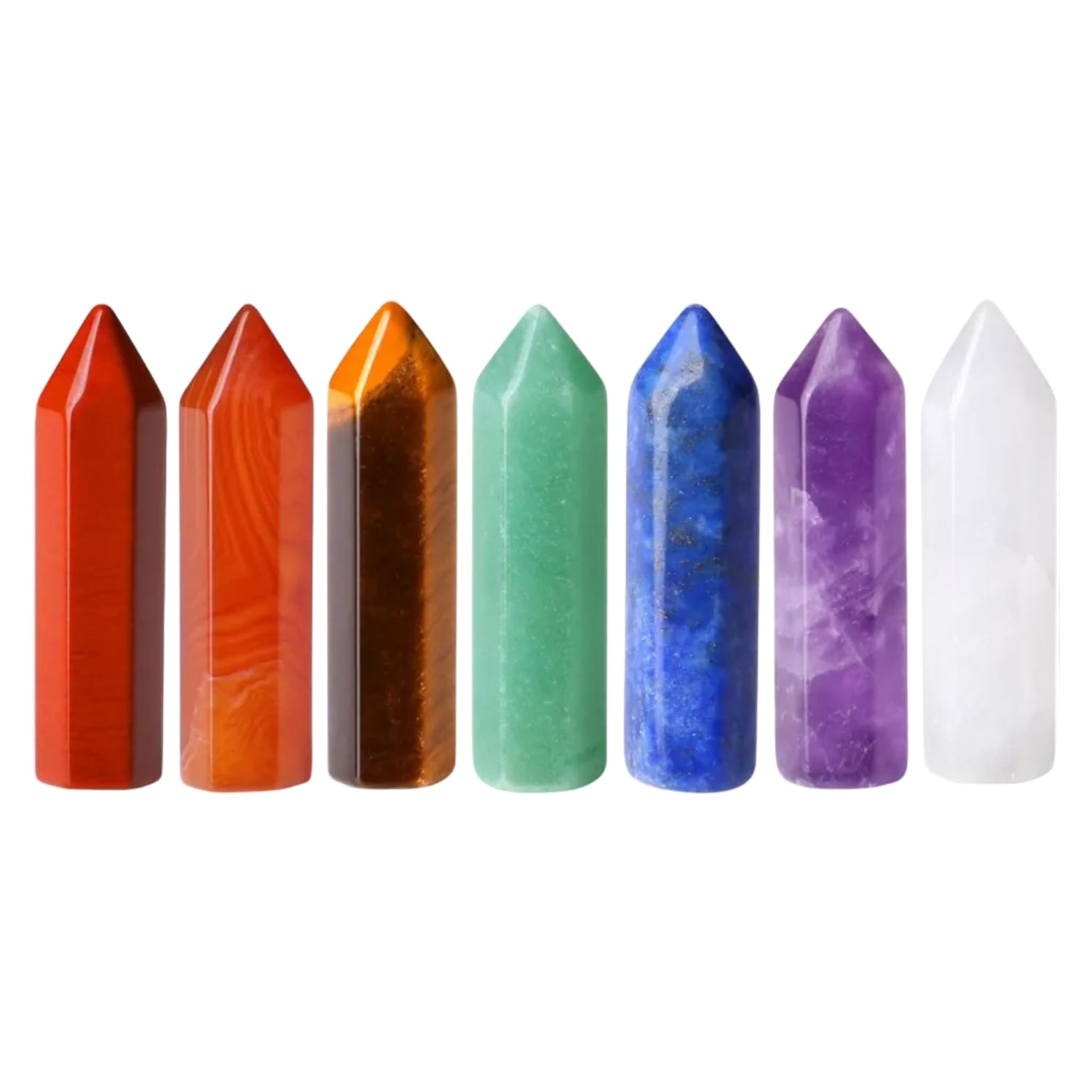 Set of 20 natural healing crystal stones including amethyst and rose quartz wands, bulk crystal healing stones by QINJIEJIE.